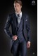 Bespoke Blue groom morning suit elegant slim fit 897 Mario Moyano