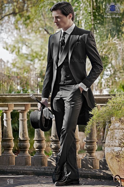 Traje de novio italiano negro, modelo 918 colección Gentleman Mario Moyano.