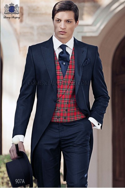 Gentleman blue men wedding suit style 907A Mario Moyano