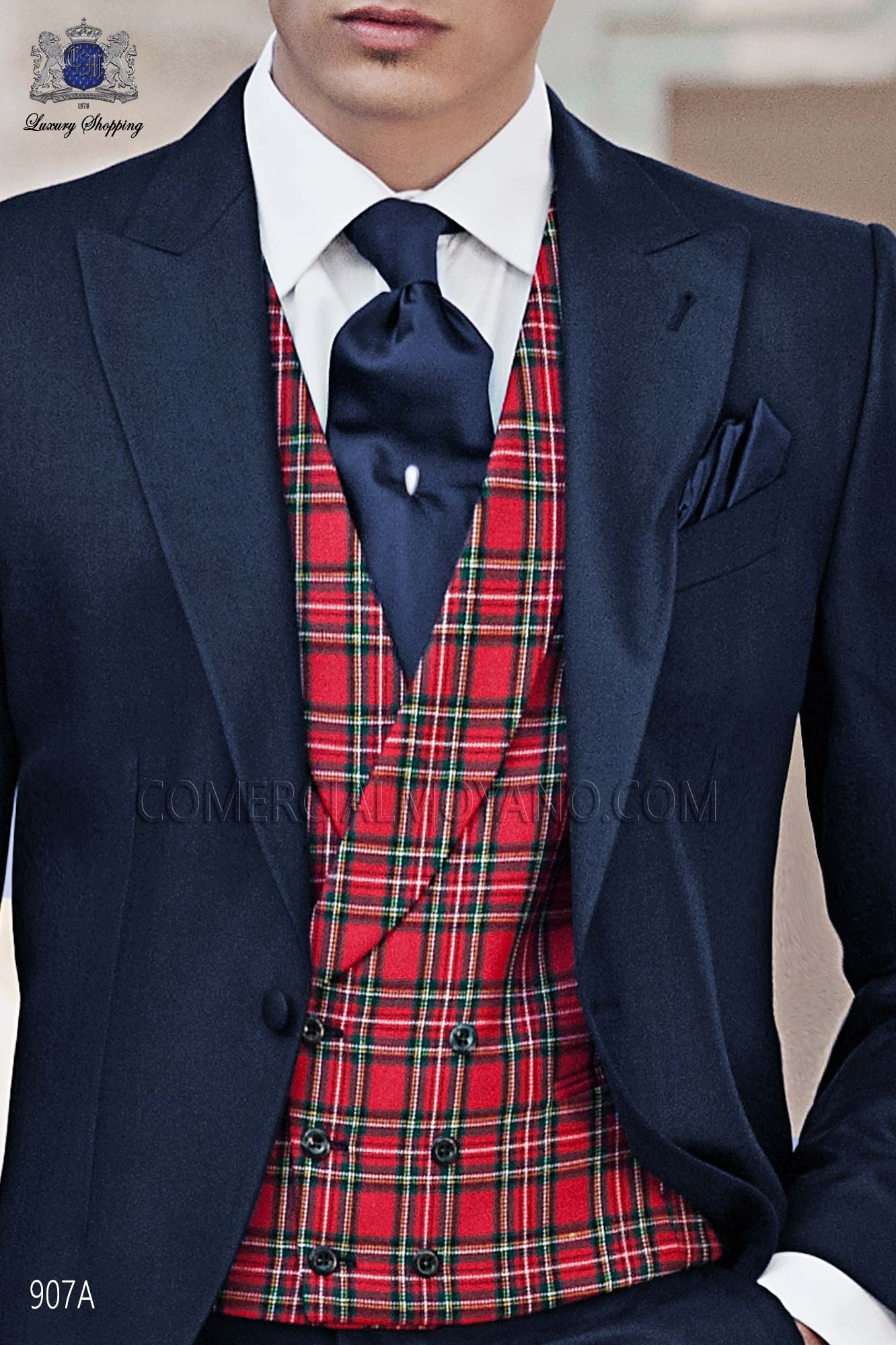 Italian gentleman blue men wedding suit, model: 907A Mario Moyano Gentleman Collection