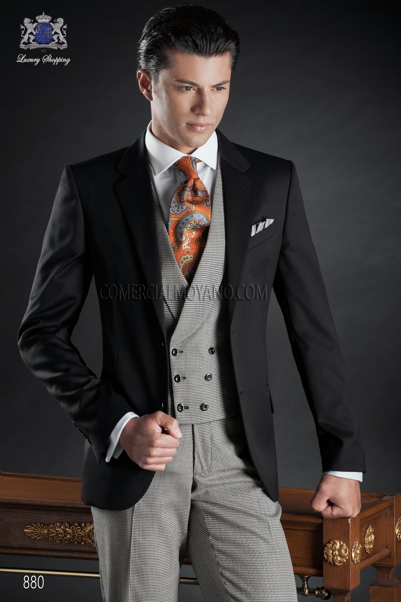 Gentleman black men wedding suit model 880 Mario Moyano