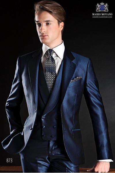 Blue italian fashion men suit