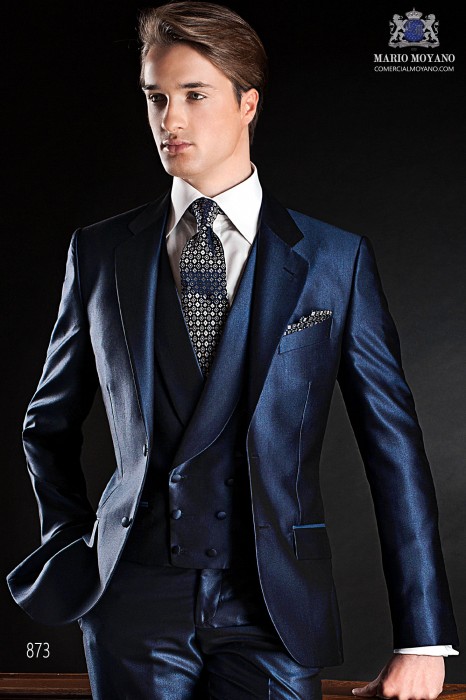 Blue italian fashion men suit