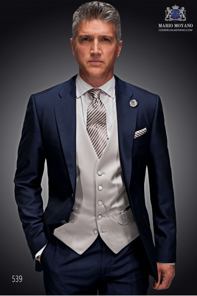 Gentleman blue men wedding suit style 539 Mario Moyano