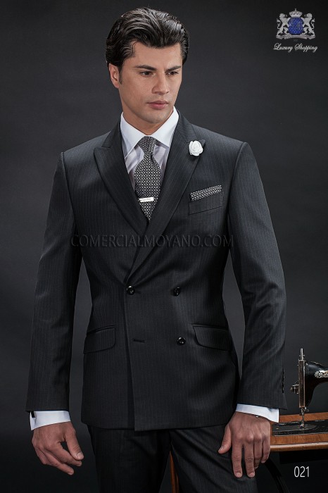 double breasted black groom suit 021 Mario Moyano
