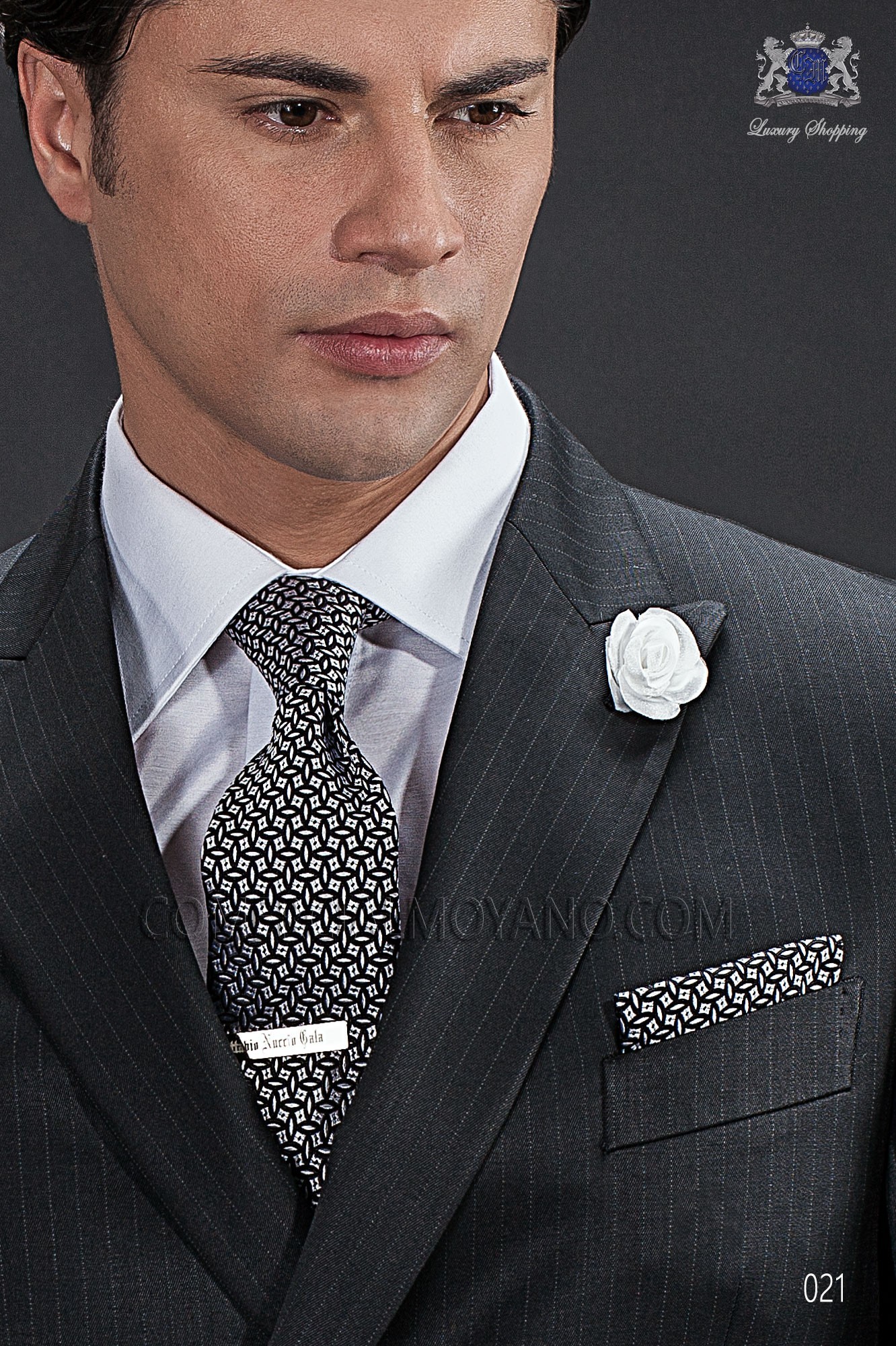 Italian gentleman black men wedding suit, model: 021 Mario Moyano Gentleman Collection