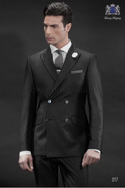 double breasted black groom suit 017 Mario Moyano