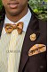 Orange jacquard silk bow tie with handkerchief 56572-2792-2900 Ottavio Nuccio Gala