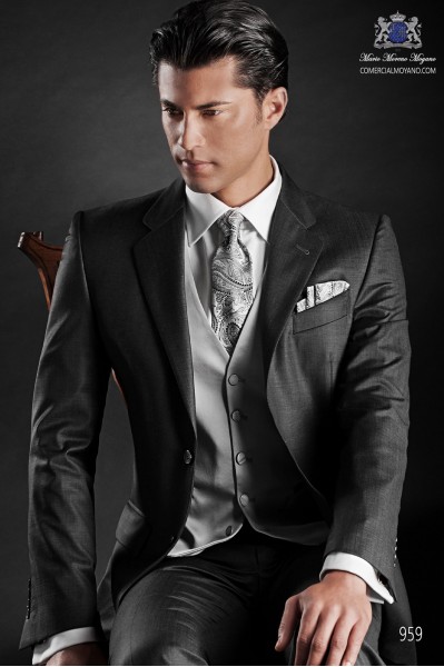 Gentleman gray men wedding suit style 959 Mario Moyano