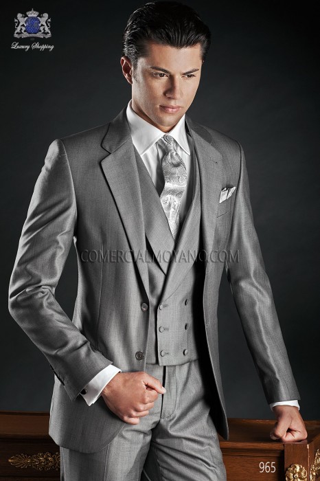  Italian gray wool silk suit
