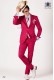 Fuchsia cotton pique fashion suit