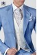 Sky blue shantung italian fashion suit