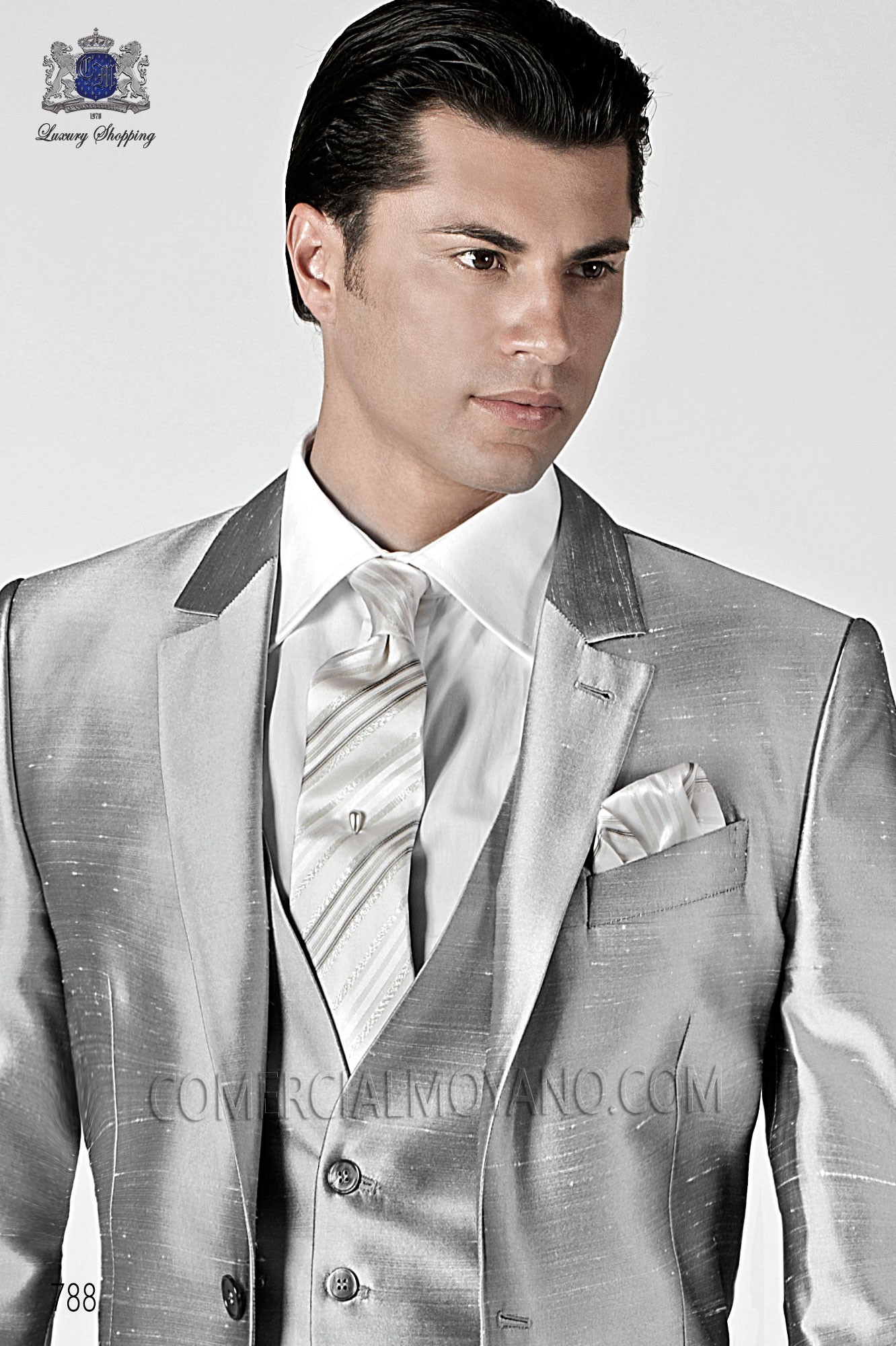 Hipster pearl gray men wedding suit, model: 788 Mario Moyano Hipster Collection