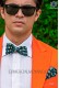 Green jacquard silk bow tie and hankerchief set 56572-9000-4088 Ottavio Nuccio Gala.