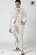 White silk shantung fashion men suit three-piece