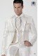 White silk shantung fashion men suit three-piece