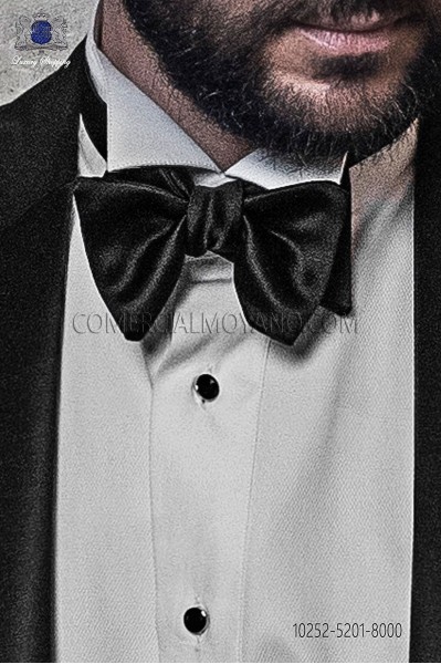 Black satin bow tie 10252-5201-8000 Ottavio Nuccio Gala.
