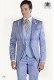 Sky blue satin groom fashion frock coat