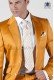Gold-tone cotton satin men suit