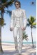 White cotton pique fashion men suit