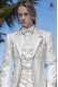 White cotton pique fashion men suit