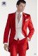 Red satin cotton fashion men frock coat