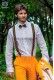 Orange cotton pique fashion three-piece suit 1032 Ottavio Nuccio Gala.