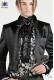Black shirt with pearl floral embroidery