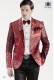 Red jacquared silk bow tie and handkerchief set 56589-6100-8431 Ottavio Nuccio Gala.