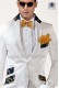 Gold-tone silk bow tie with handkerchief 56572-2719-2200 Ottavio Nuccio Gala.