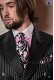Black & pink stamped silk tie & handkerchief 56502-2861-8600 Ottavio Nuccio Gala.