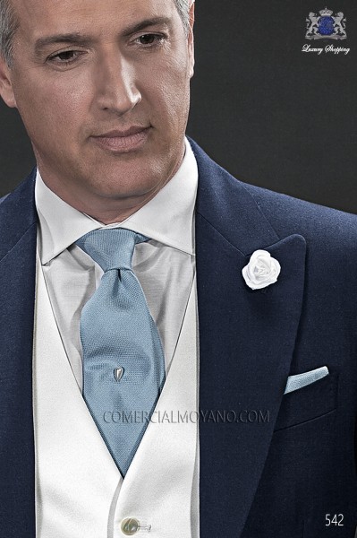 Light blue silk tie & handkerchief 56502-1906-5500 Ottavio Nuccio Gala.