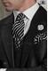 Black and silver silk tie and handkerchief 56502-2845-8100 Ottavio Nuccio Gala.