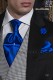 Blue satin ascot tie and handkerchief 56579-2640-5300 Ottavio Nuccio Gala.