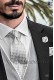 Pearl gray tie and handkerchief 56502-2886-7300 Ottavio Nuccio Gala.