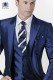 Blue-black striped tie and handkerchief set 56502-2877-8600 Ottavio Nuccio Gala.