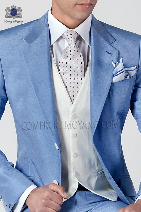 White silk tie with design 10103-2649-1000 Ottavio Nuccio Gala.