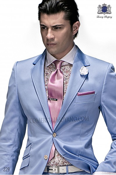 Pink satin tie and handkerchief 56502-2640-3800 Ottavio Nuccio Gala.