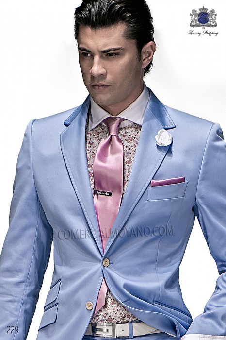 Pink satin tie and handkerchief 56502-2640-3800 Ottavio Nuccio Gala.