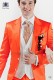 Orange silk tie and handkerchief 56503-2843-2800 Ottavio Nuccio Gala.