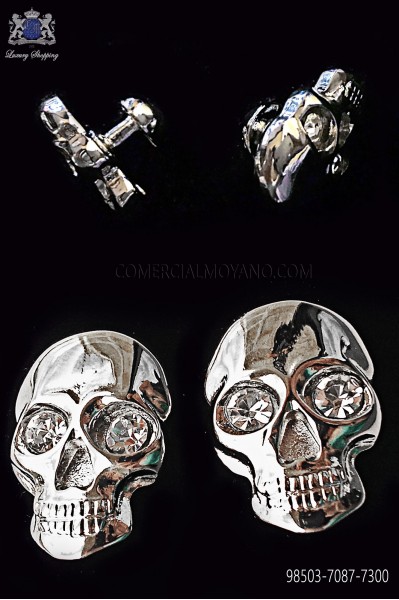 Crystal skull cufflinks 98503-7087-7300 Ottavio Nuccio Gala.