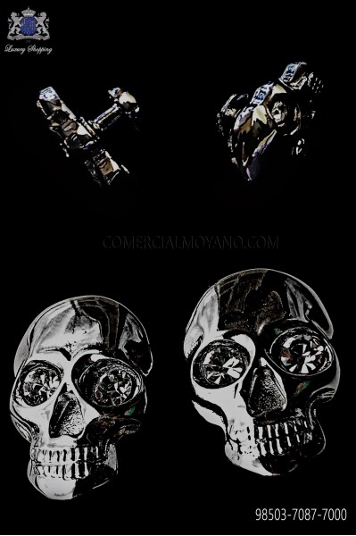 Dark silver skull cufflinks 98503-7087-7000 Ottavio Nuccio Gala.