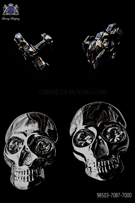 Dark silver skull cufflinks 98503-7087-7000 Ottavio Nuccio Gala.