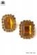 Gold rectangular baroque cufflinks with topaz jewel 98503-7089-2200 Ottavio Nuccio Gala.