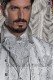 White-silver lace plastron tie with handkerchief 56546-2754-7000 Ottavio Nuccio Gala.