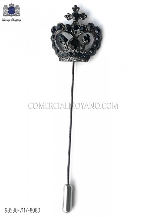 Black crown crystal pin 98530-7117-8080 Ottavio Nuccio Gala.