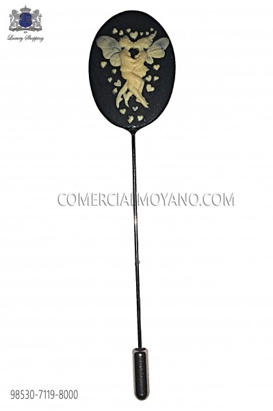 Coral black cameo pin 98530-7119-8000 Ottavio Nuccio Gala.