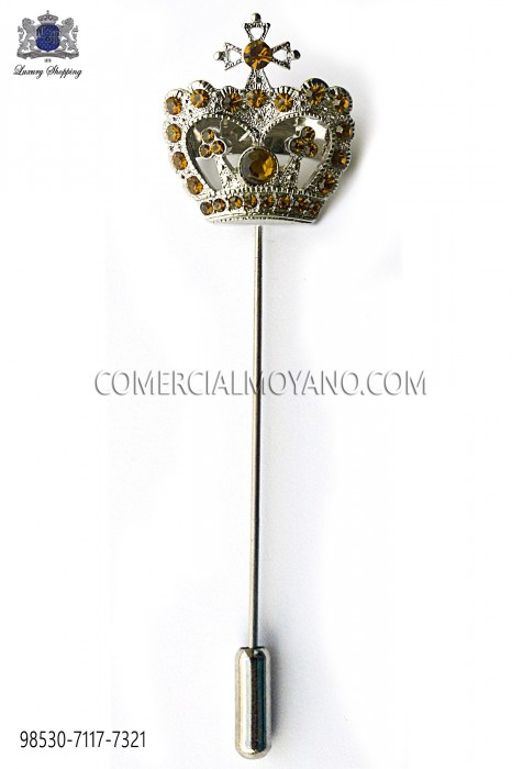 Alfiler corona con cristal strass dorado 98530-7117-7321 Ottavio Nuccio Gala