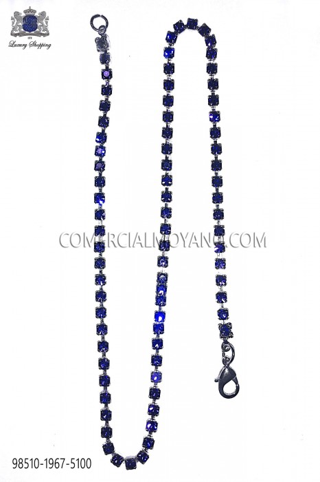 Pocket chain with blue crystal rhinestones 98510-1967-5100 Ottavio Nuccio Gala.