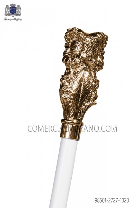White cane with golden pommel 98501-2727-1020 Ottavio Nuccio Gala.